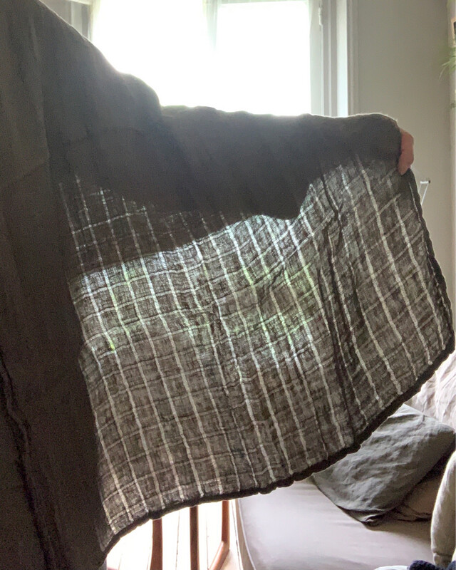 Washed Linen Stole Unisex 180x60cm / Marron foncé