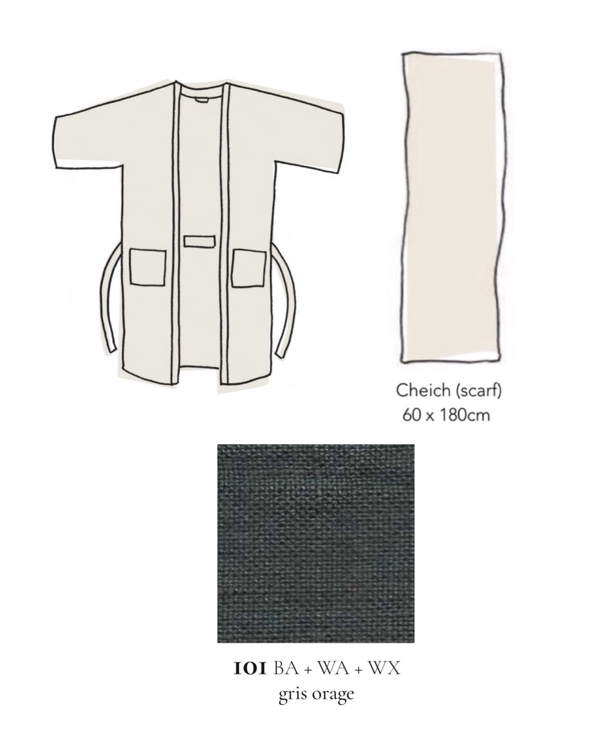 【一般非公開】 2025.06.02 二本柳志津香様　Linge Particulier Kimono, Cheich / Gris Orage