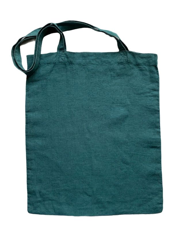 Washed Linen Tote Bag / Vintage Green
