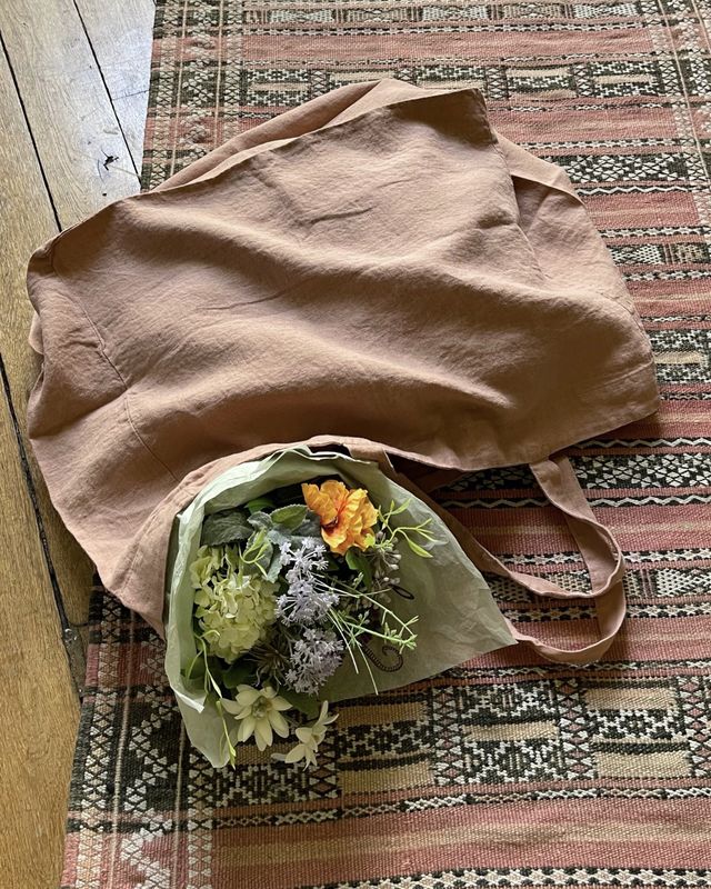 Washed Linen Bag Grand / Moka