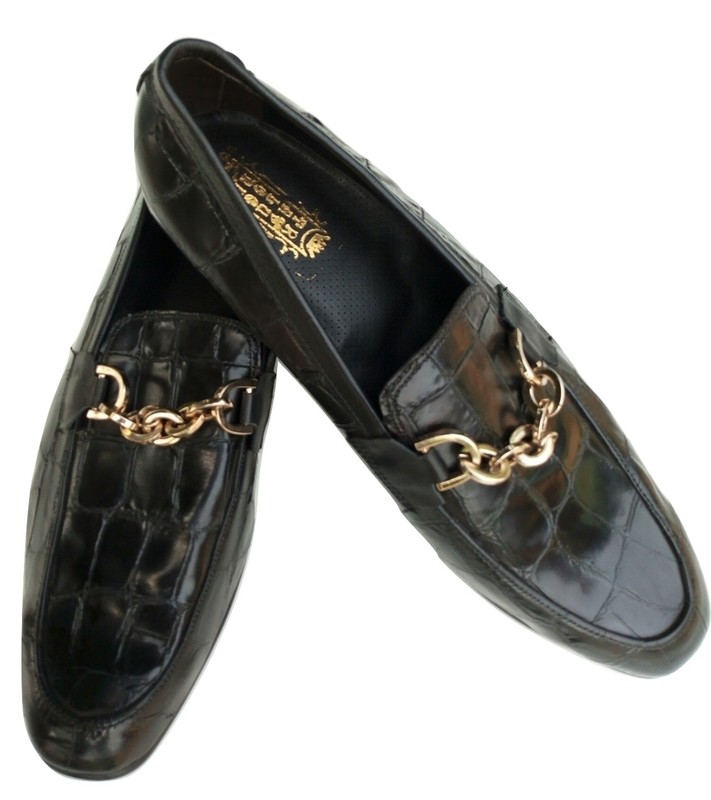 Men&#39;s Skin Chain Leather Shoe