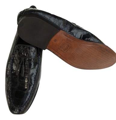 Abanaija Men Skin Shoe with Ties-Black