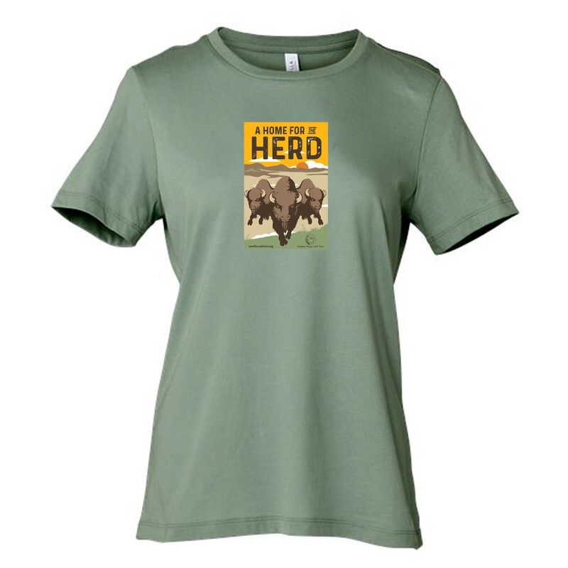 Women's Bison T-shirt, Sage Green
