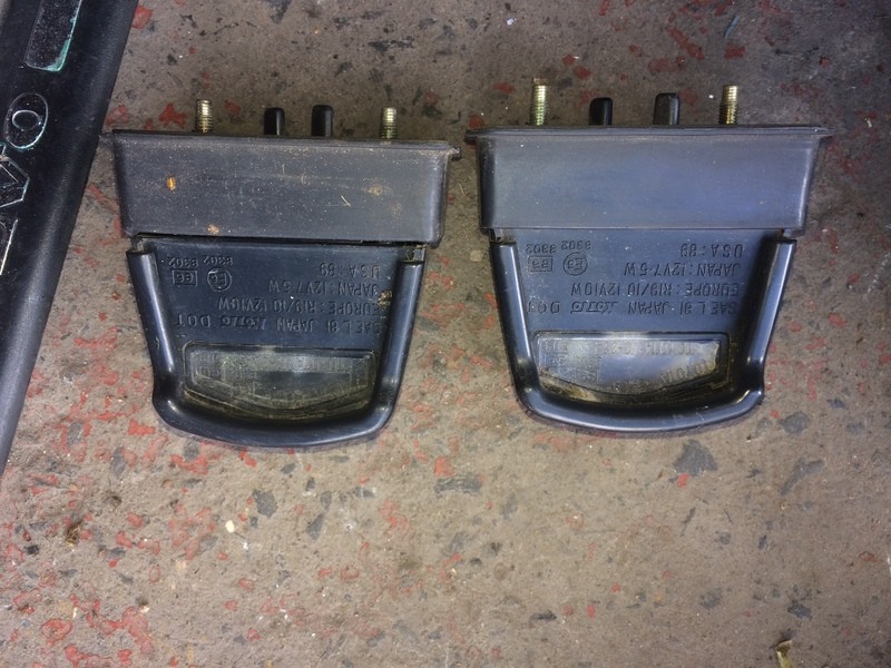 Rear bumper number plate lights x 2