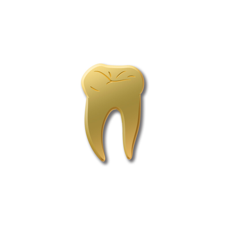 Значок «Зуб» золотой
