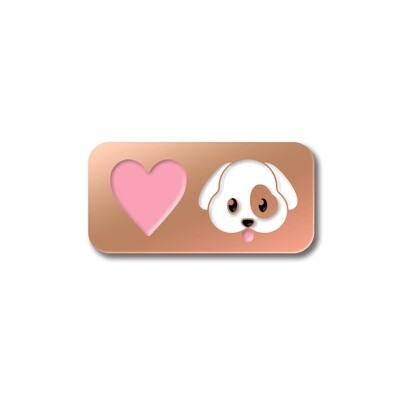 Значок «Love Dog» в розовом золоте
