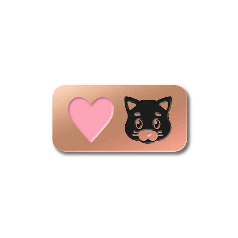 Значок «Love Cat» в розовом золоте