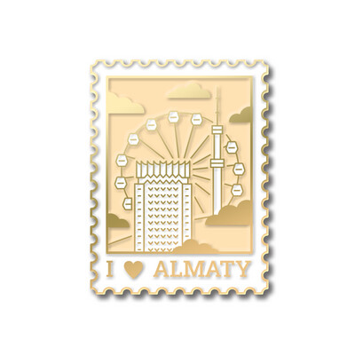 Значок «Марка «I Love Almaty» золото