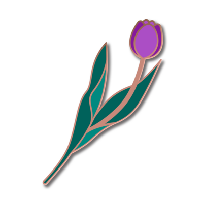 Значок «Сиреневый тюльпан» в розовом золоте