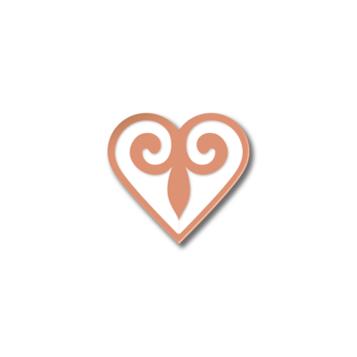 Значок с Казахским орнаментом «Сердце» в розовом золоте