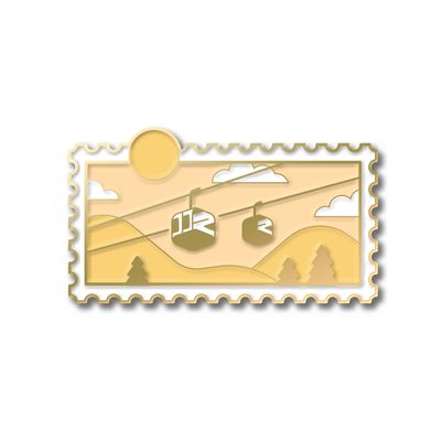 Значок «Канатная дорога yellow»  золото