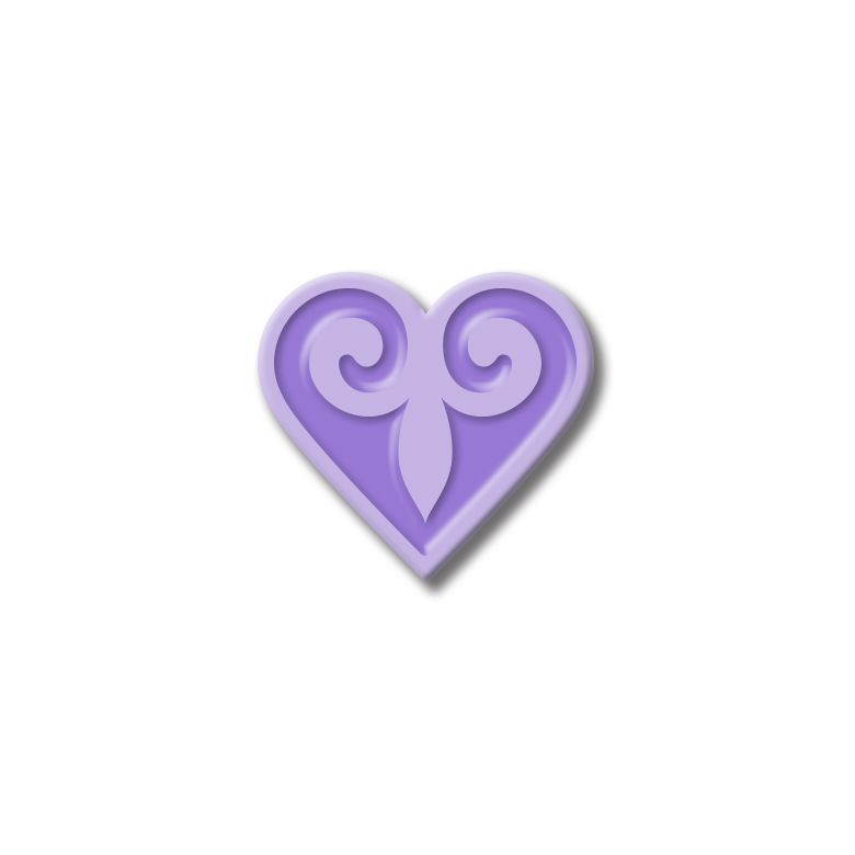Значок с Казахским орнаментом «Сердце» Purple