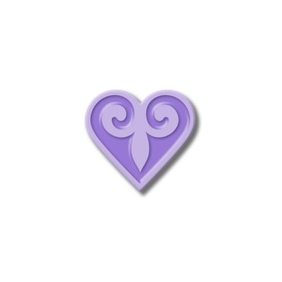 Значок с Казахским орнаментом «Сердце» Purple