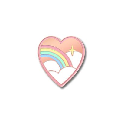 Значок «Радуга в облаках» розовое золото