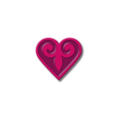 Значок с Казахским орнаментом «Сердце» Burgundy