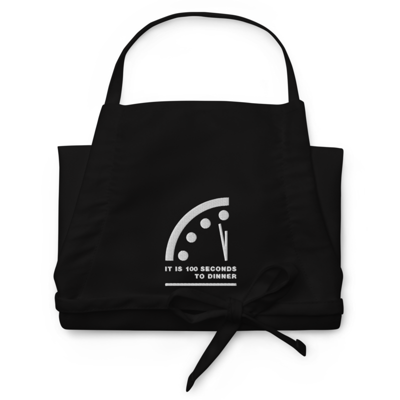 100 Seconds To Dinner Embroidered Apron