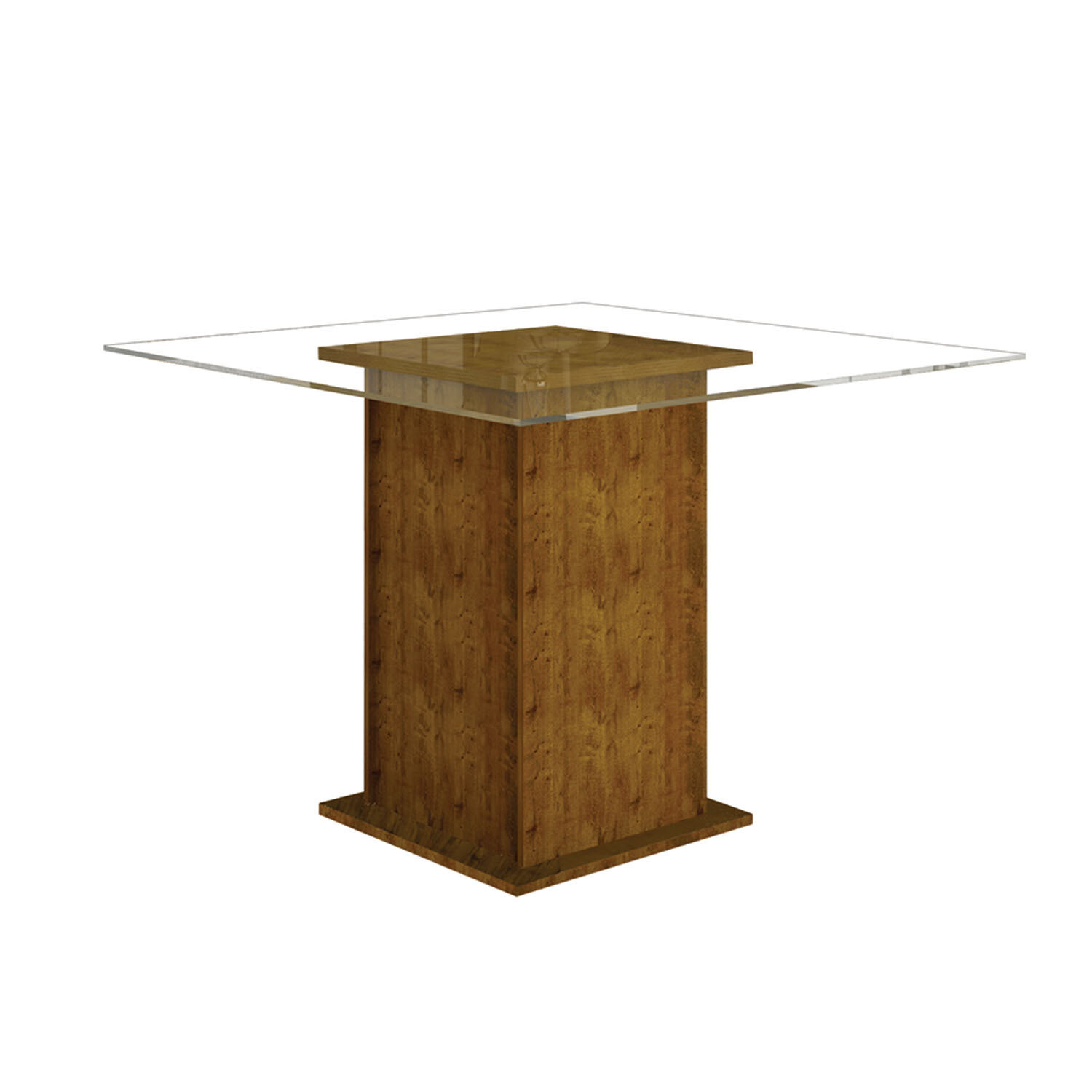 CHARLOTTE TABLE IMBUIA/CLEAR GLASS