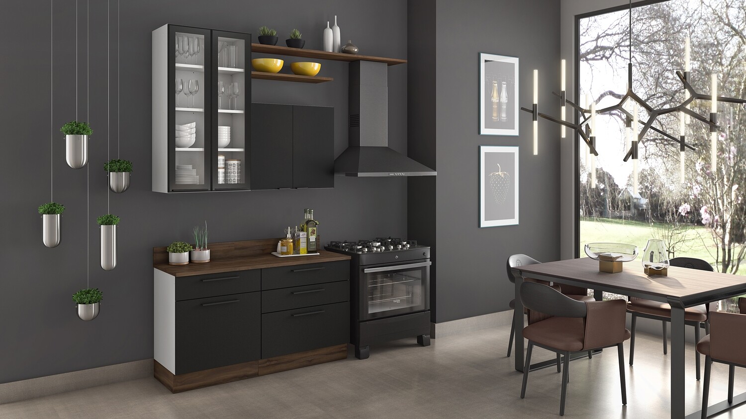 MUNICH 3-DRAWER BASE CABINET BLACK
