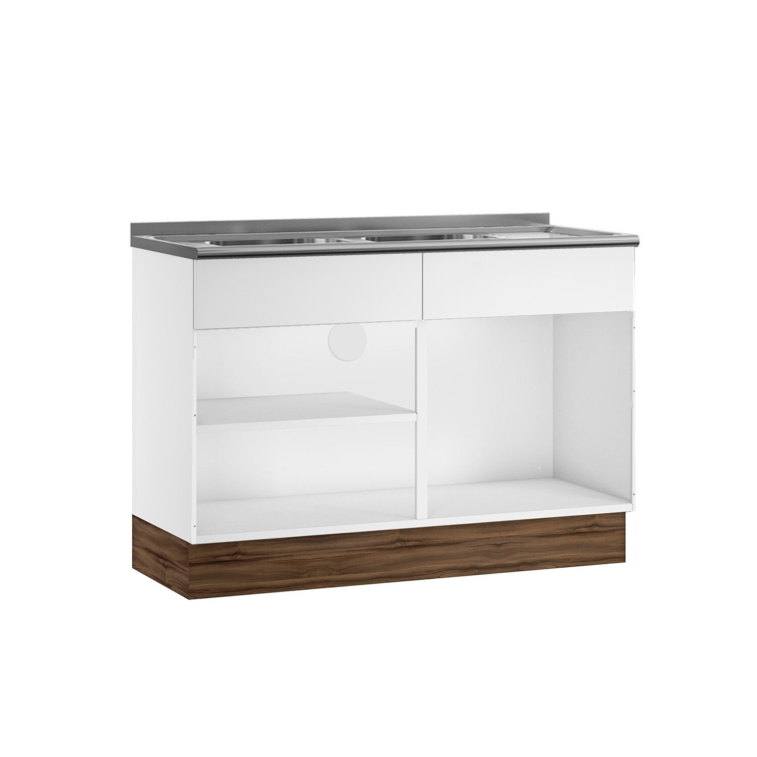MUNICH COMBO 2-PCS SINK BASE CABINET WHITE + DOUBLE BOWL SINK