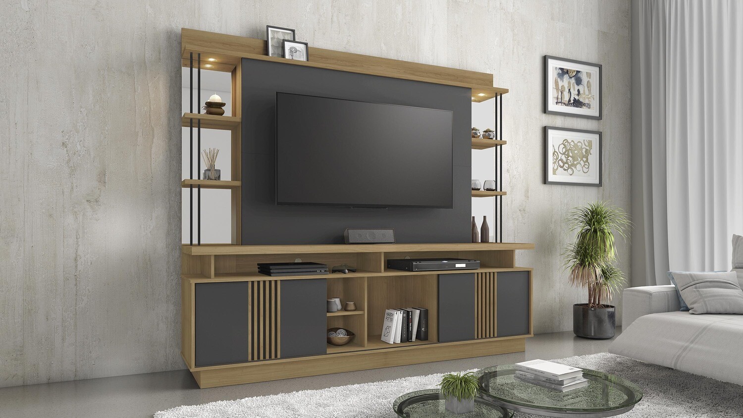 SEATTLE HOME THEATER TAN/GRAPHITE