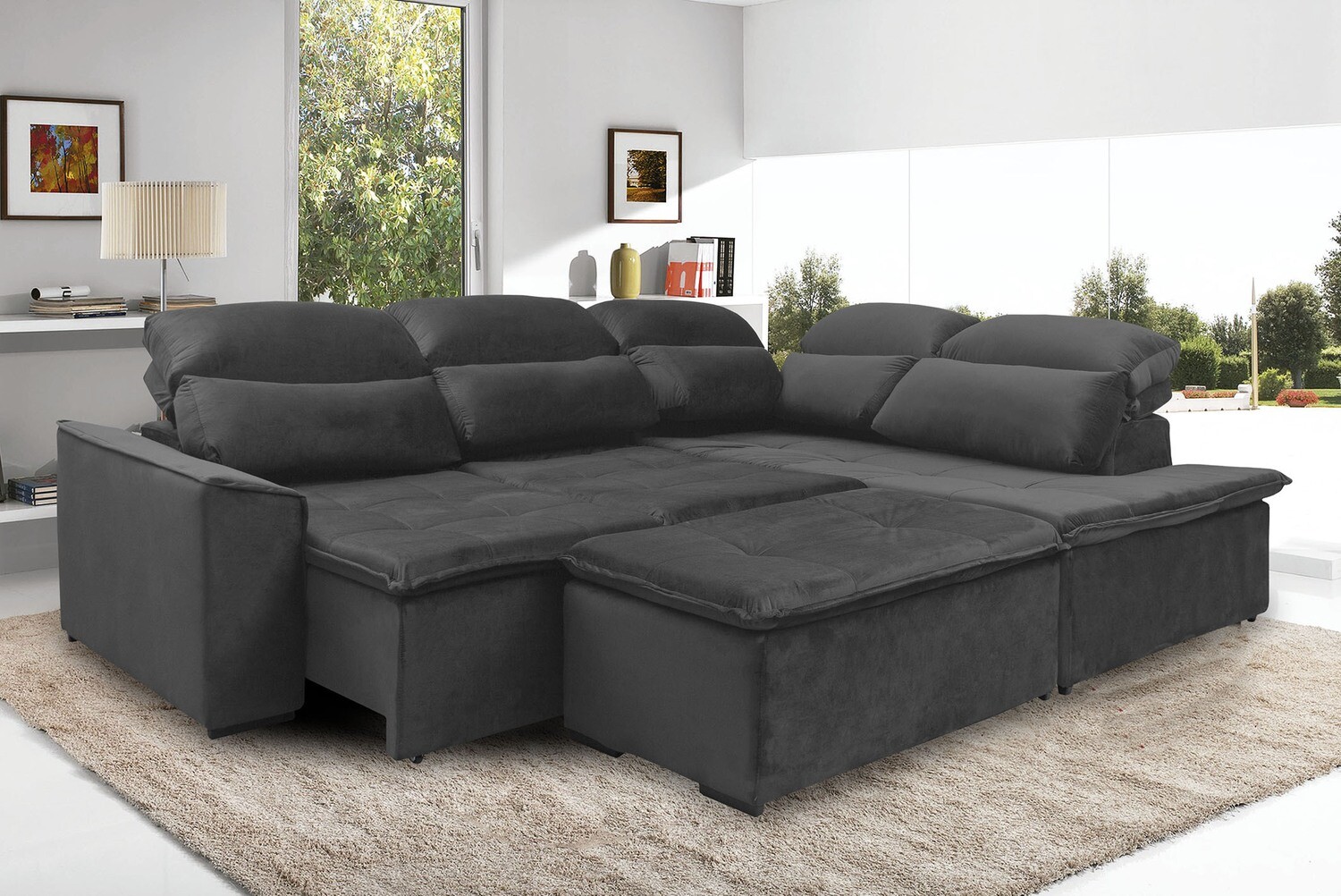 WILSHIRE SECTIONAL VIP GRAPHITE