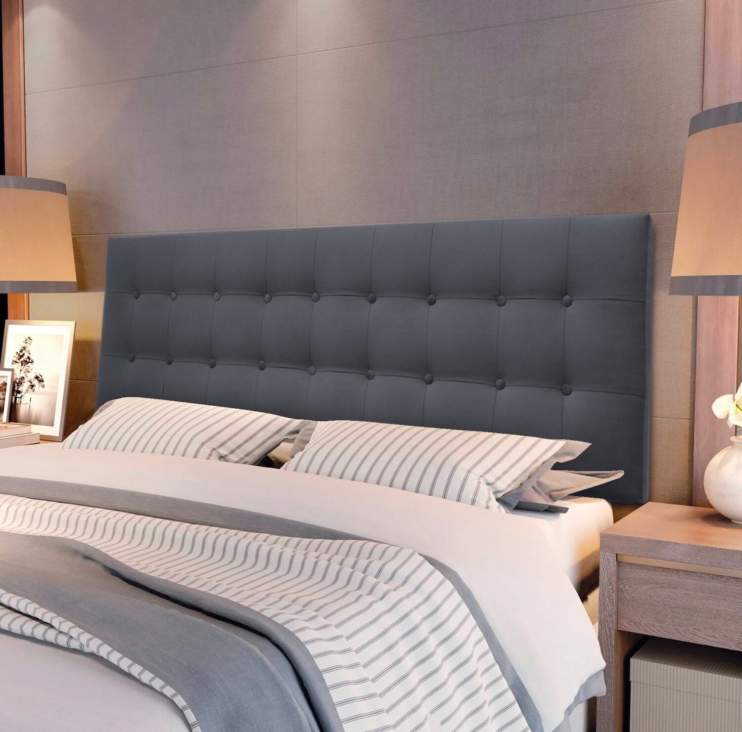 FULL GAROPABA PANEL HEADBOARD GRAY