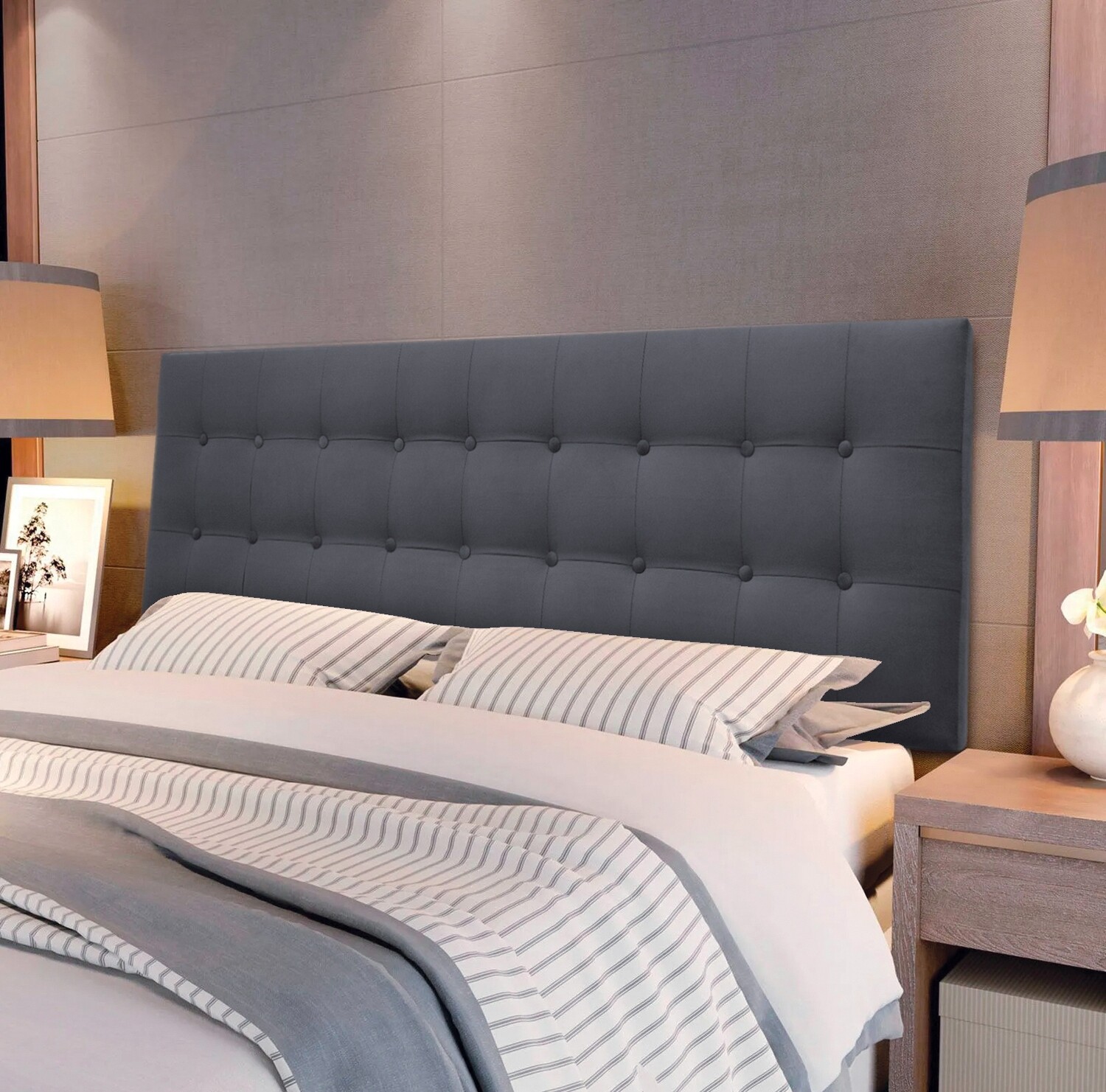 QUEEN GAROPABA PANEL HEADBOARD GRAY