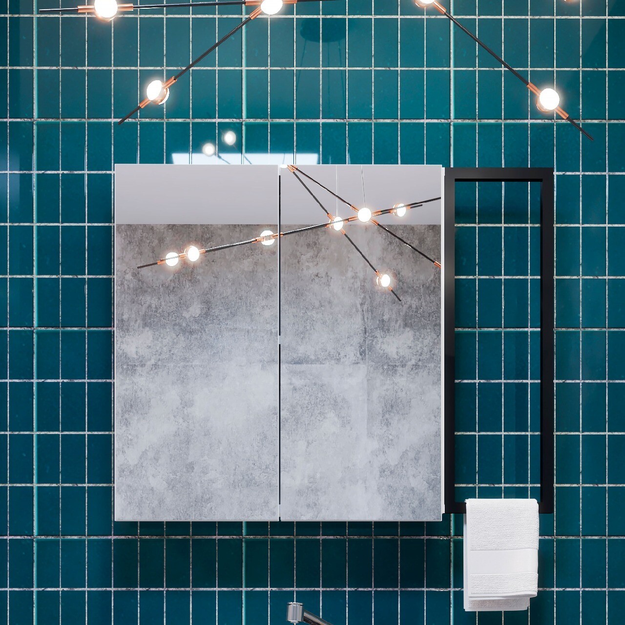 LUCERNE FRAMELESS SURFACE-MOUNT MEDICINE CABINET BLACK