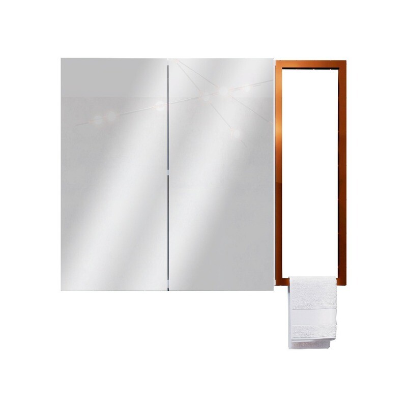 LUCERNE FRAMELESS SURFACE-MOUNT MEDICINE CABINET WHITE/BRONZE