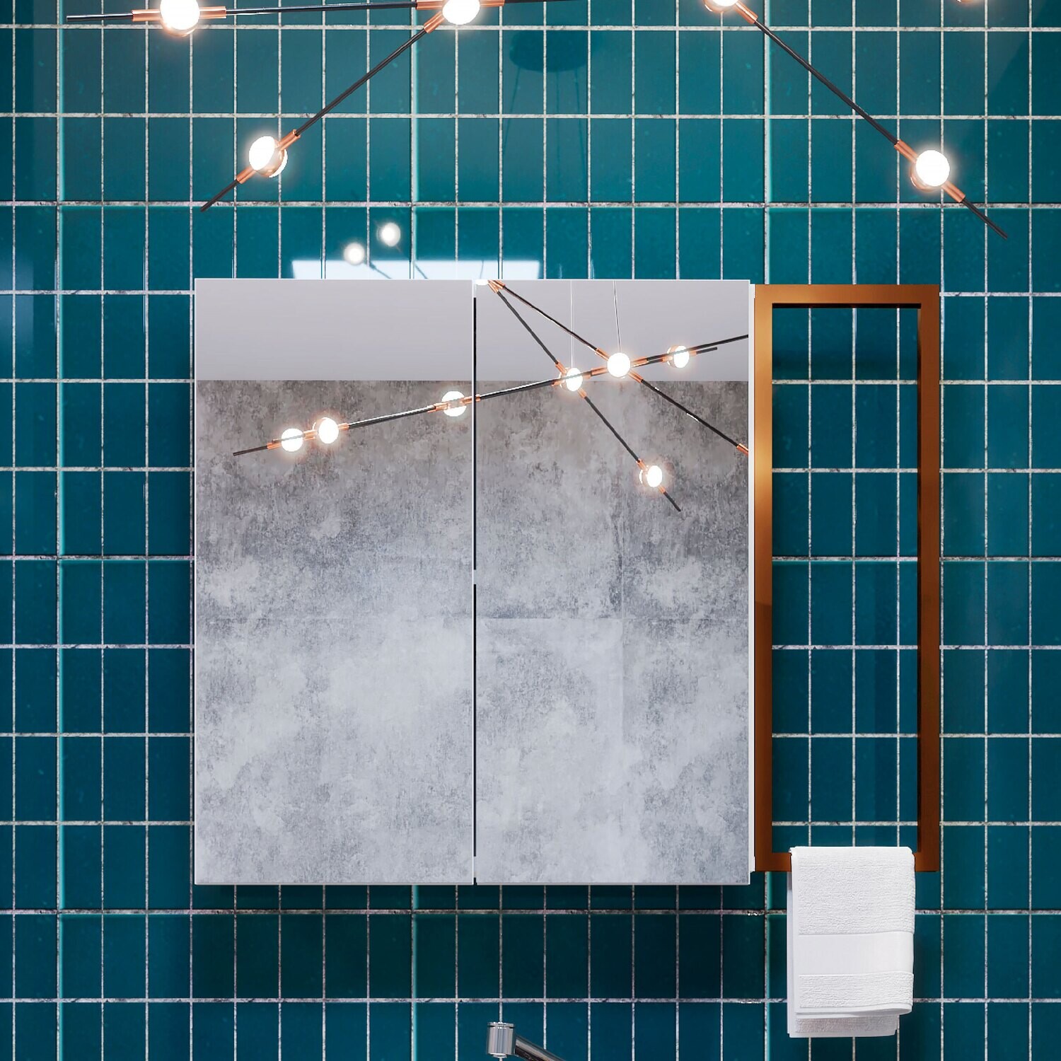 LUCERNE FRAMELESS SURFACE-MOUNT MEDICINE CABINET WHITE/BRONZE