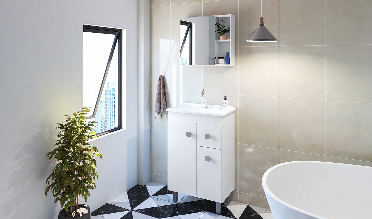 ANKASY VANITY SET WHITE