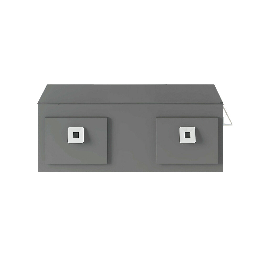 KASSANDRA VANITY GRAY W/ GLASS TOP