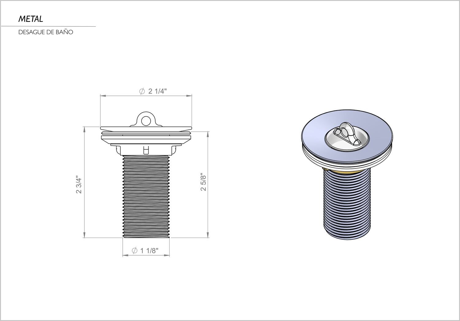 METAL BATHROOM SINK DRAIN