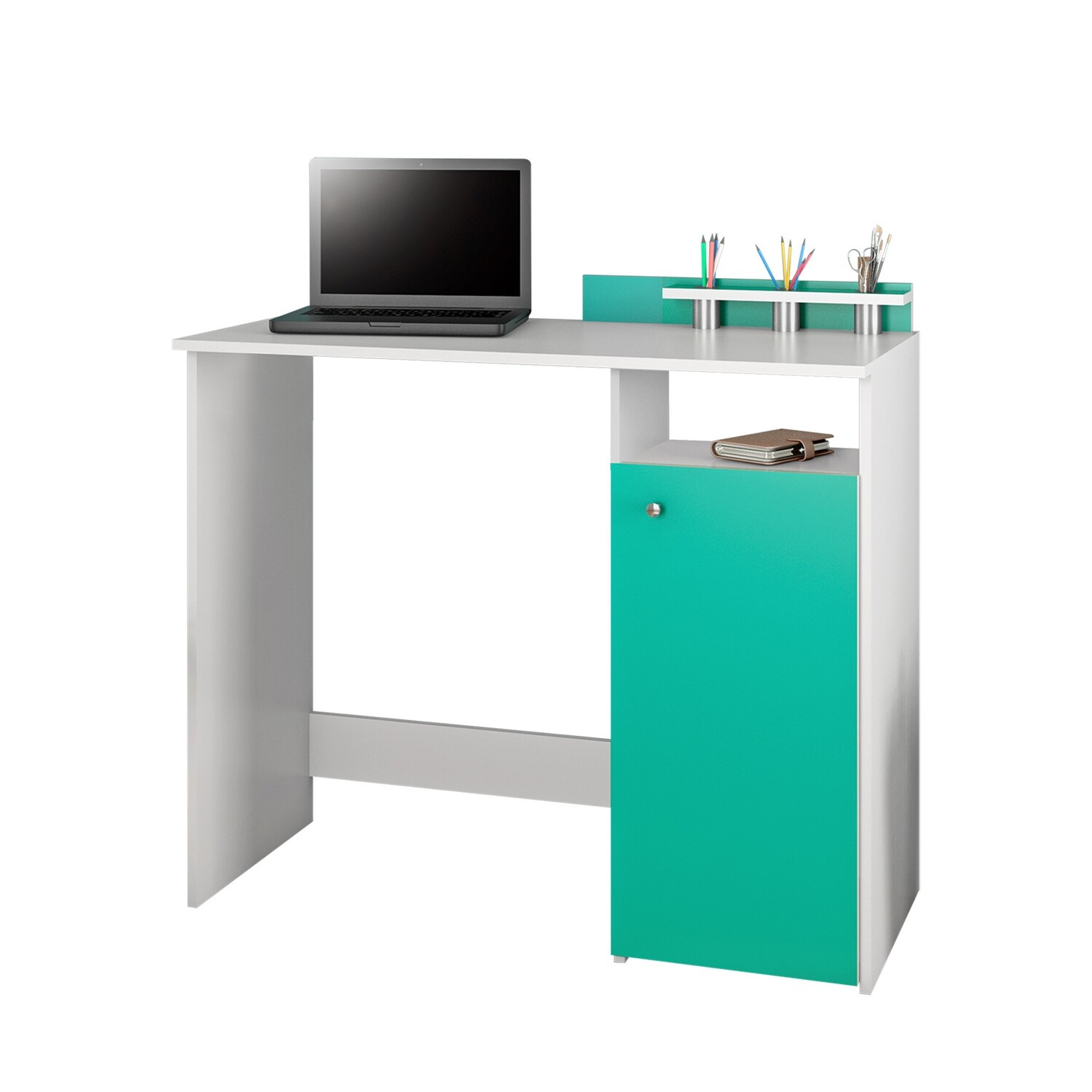 PANAMA COMPUTER DESK WHITE/AQUA