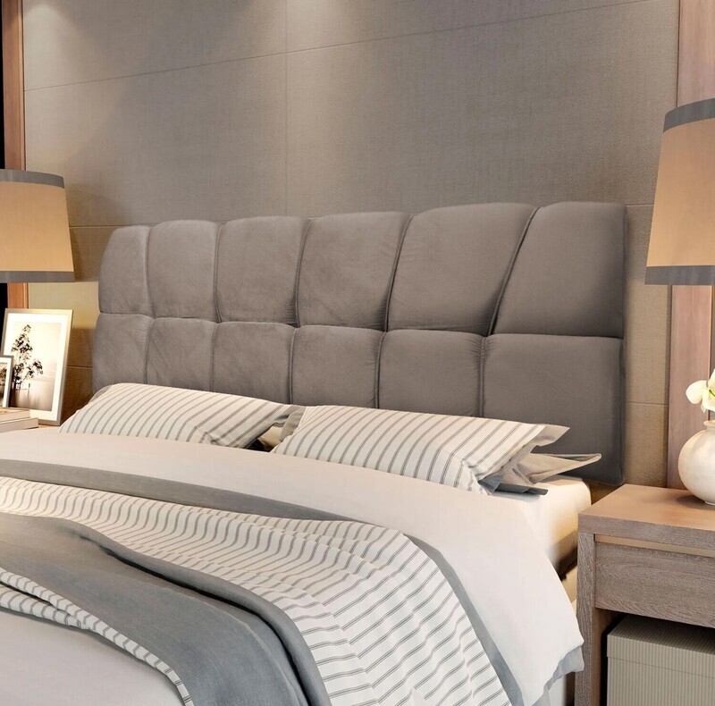 KING ANGRA PANEL HEADBOARD WARM GRAY