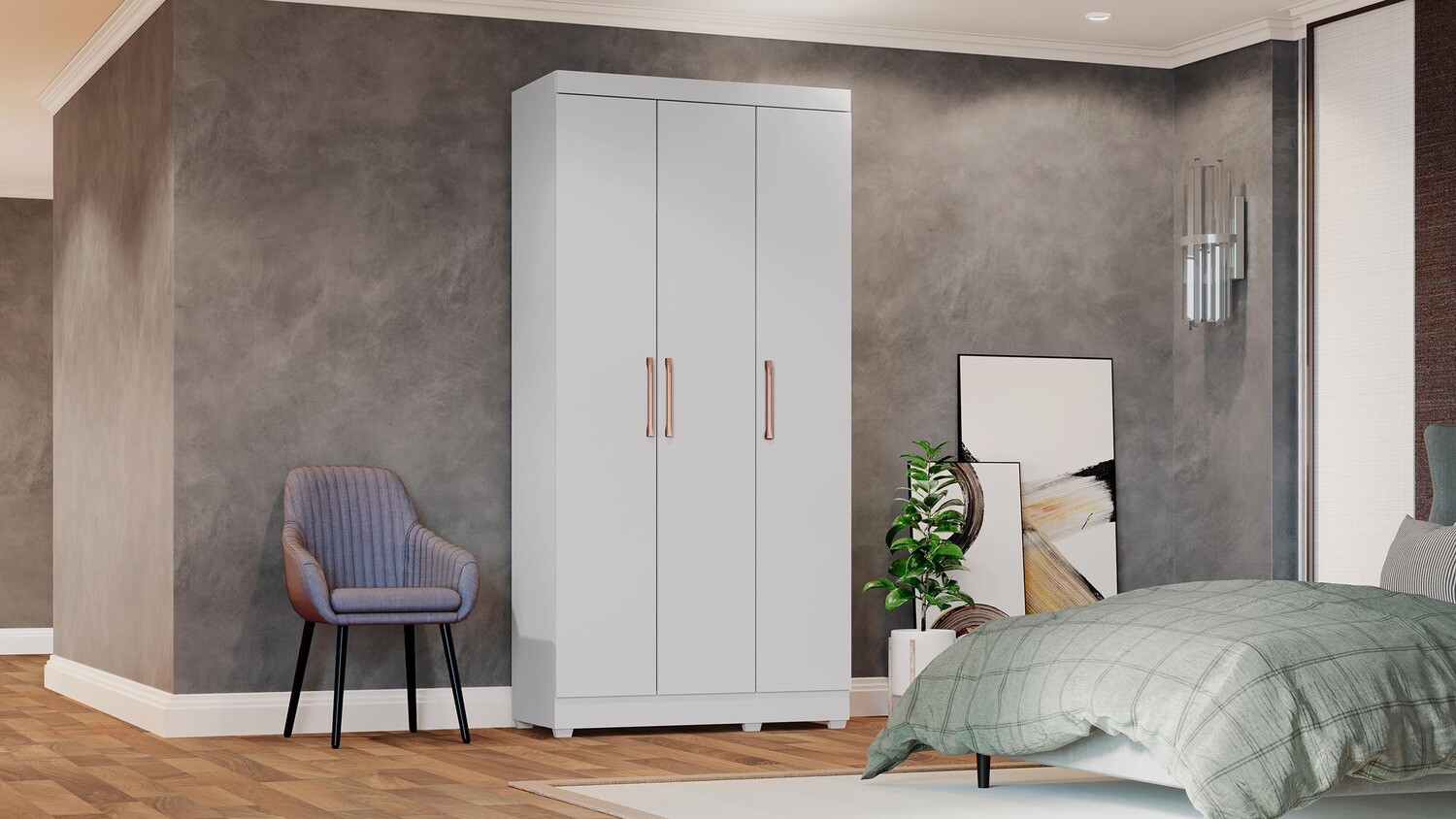 LAGUNA 3 DOORS CLOSET WHITE