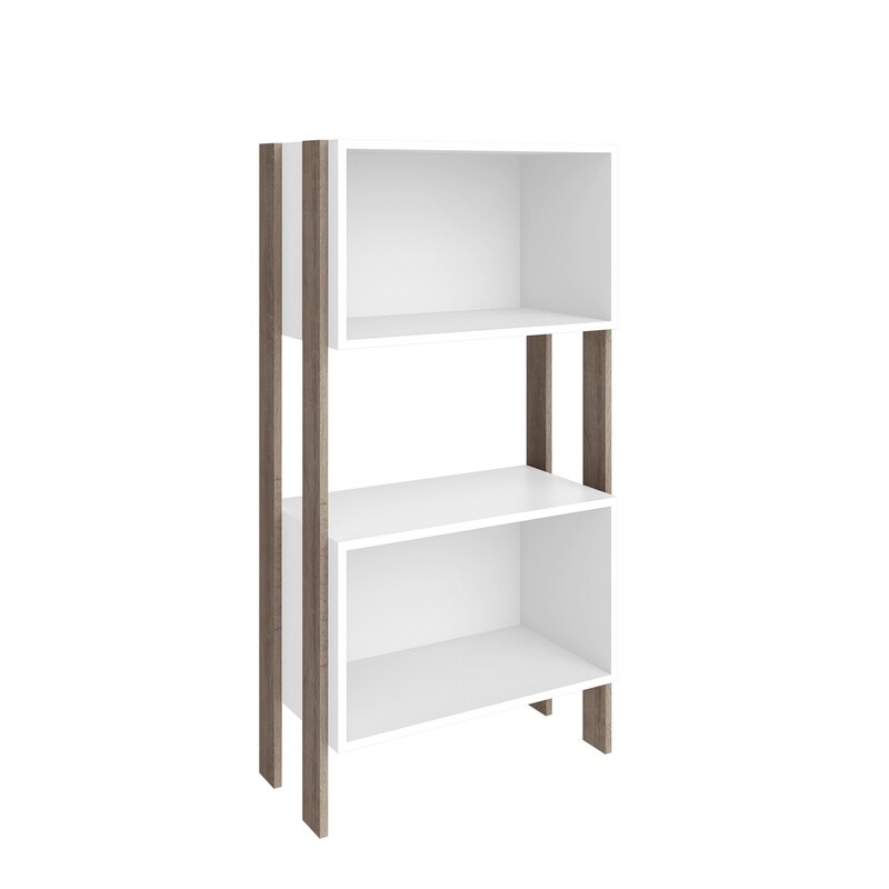 KISSIMMEE BOOKCASE WHITE/RUSTIC