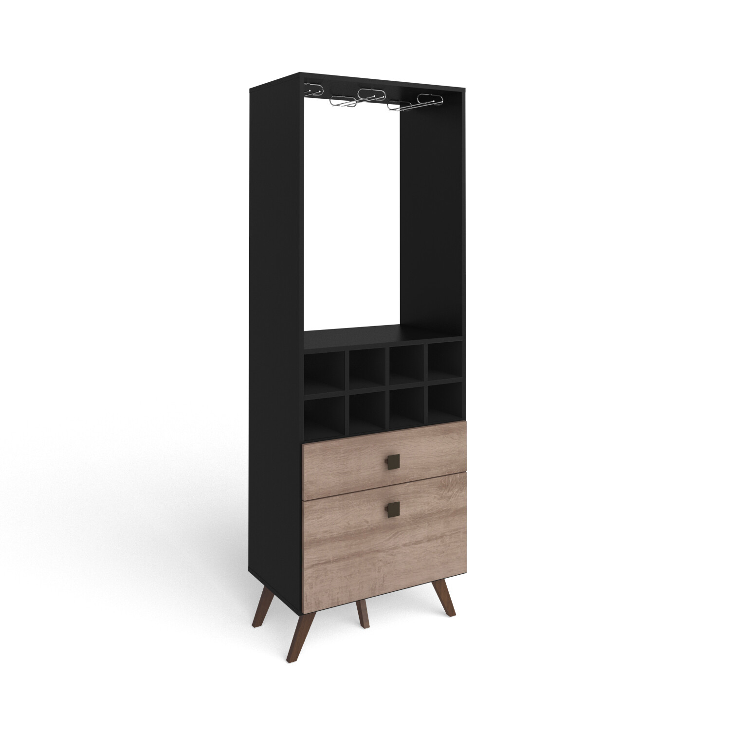 IRELAND BAR CABINET BLACK/RUSTIC