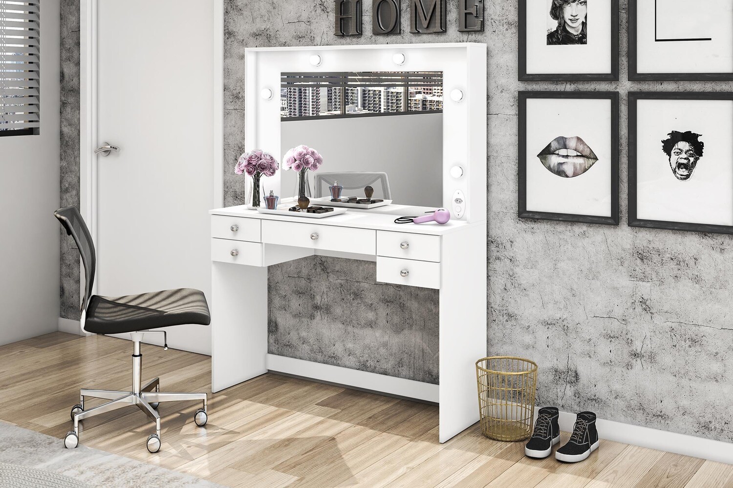 GISELE MAKEUP VANITY TABLE WHITE