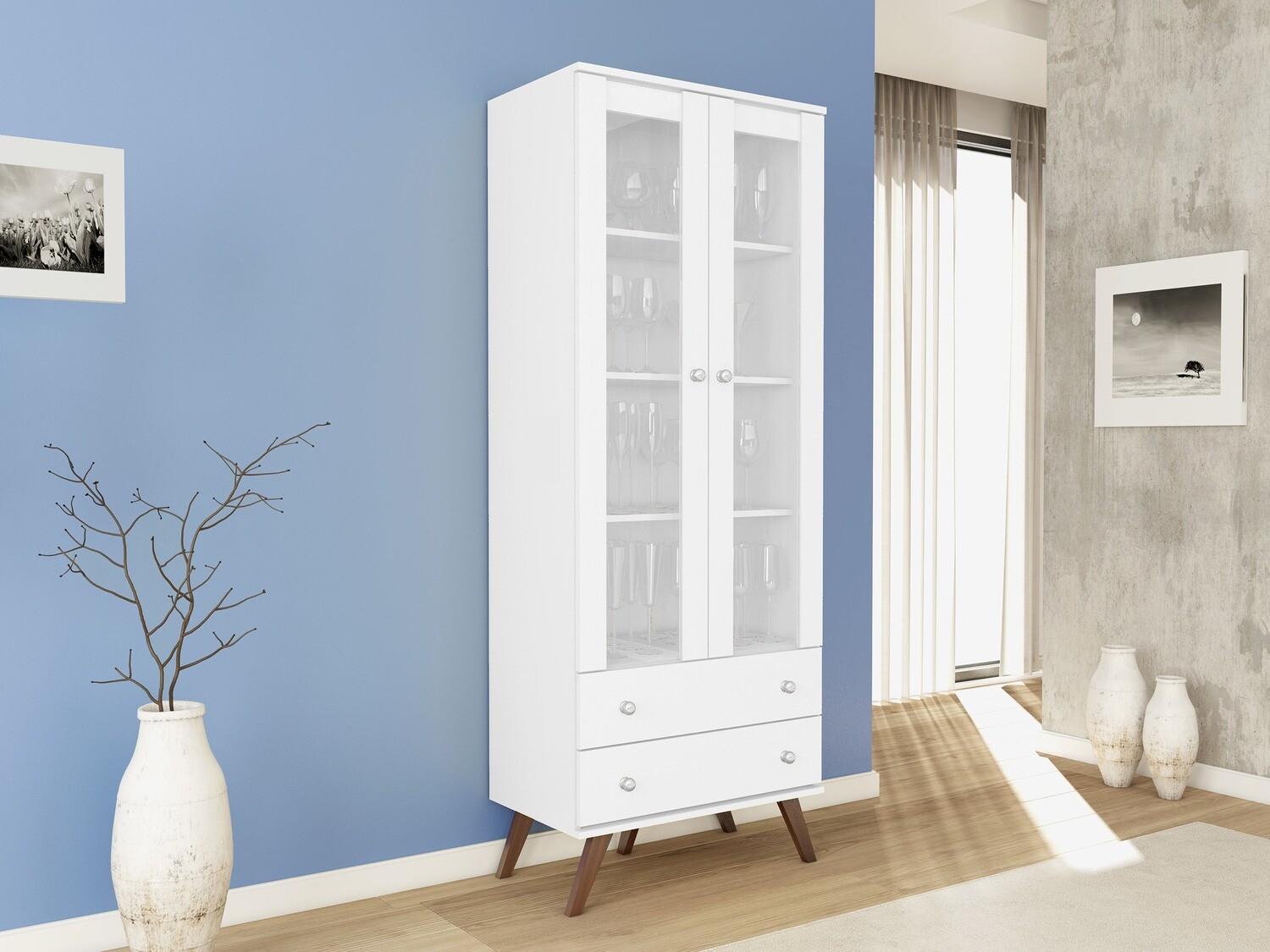 LONDON CURIO CABINET WHITE