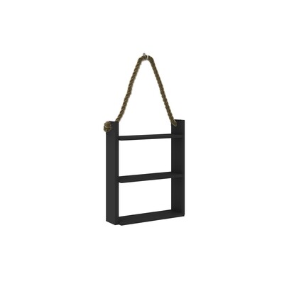 LINDEN HANGING ROPE SHELF BLACK