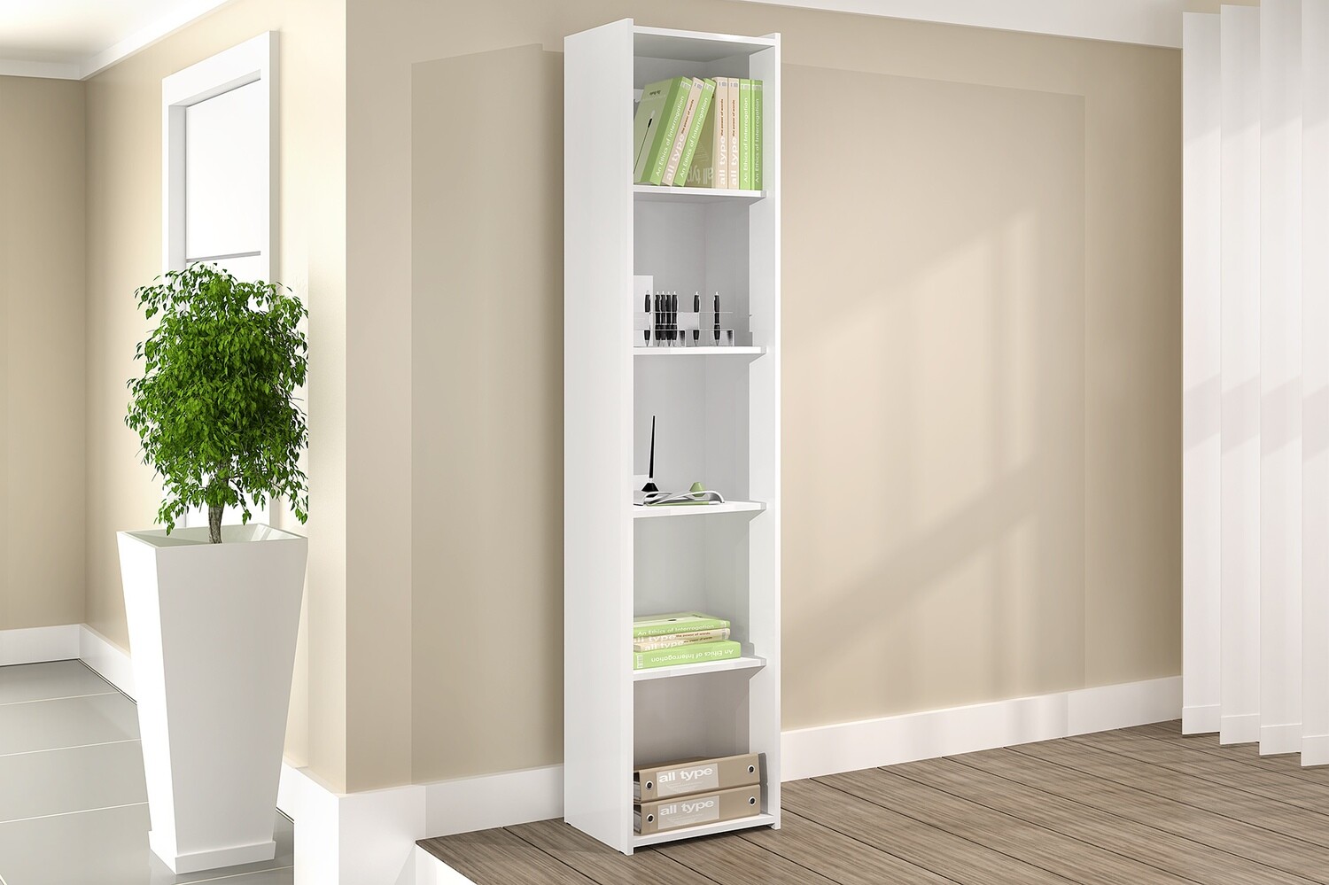 STU 206 BOOKCASE WHITE
