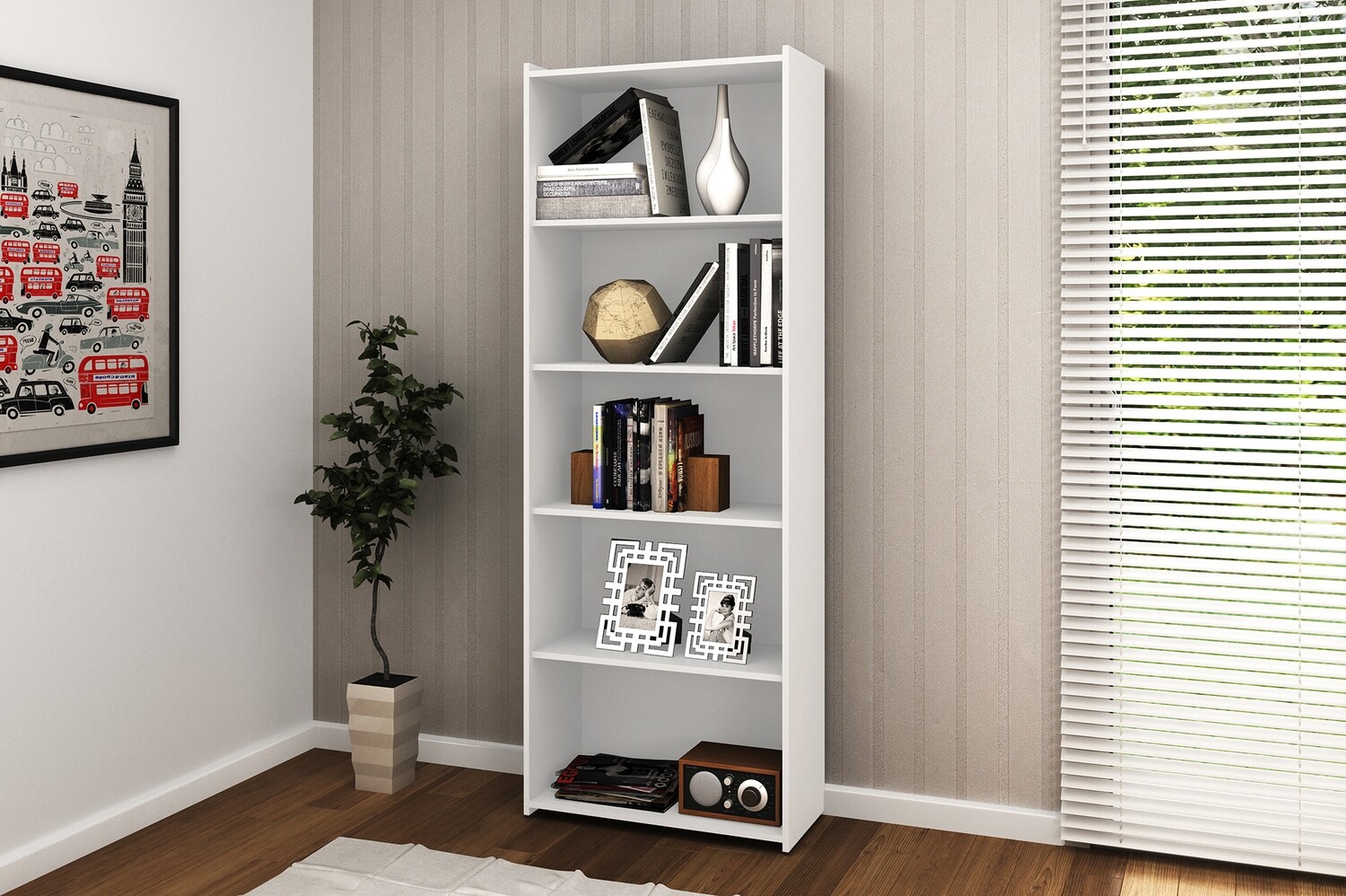 STU 201 BOOKCASE WHITE