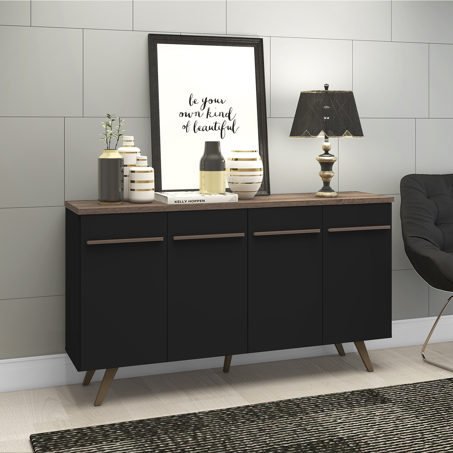 AUGUSTA BUFFET BLACK/RUSTIC