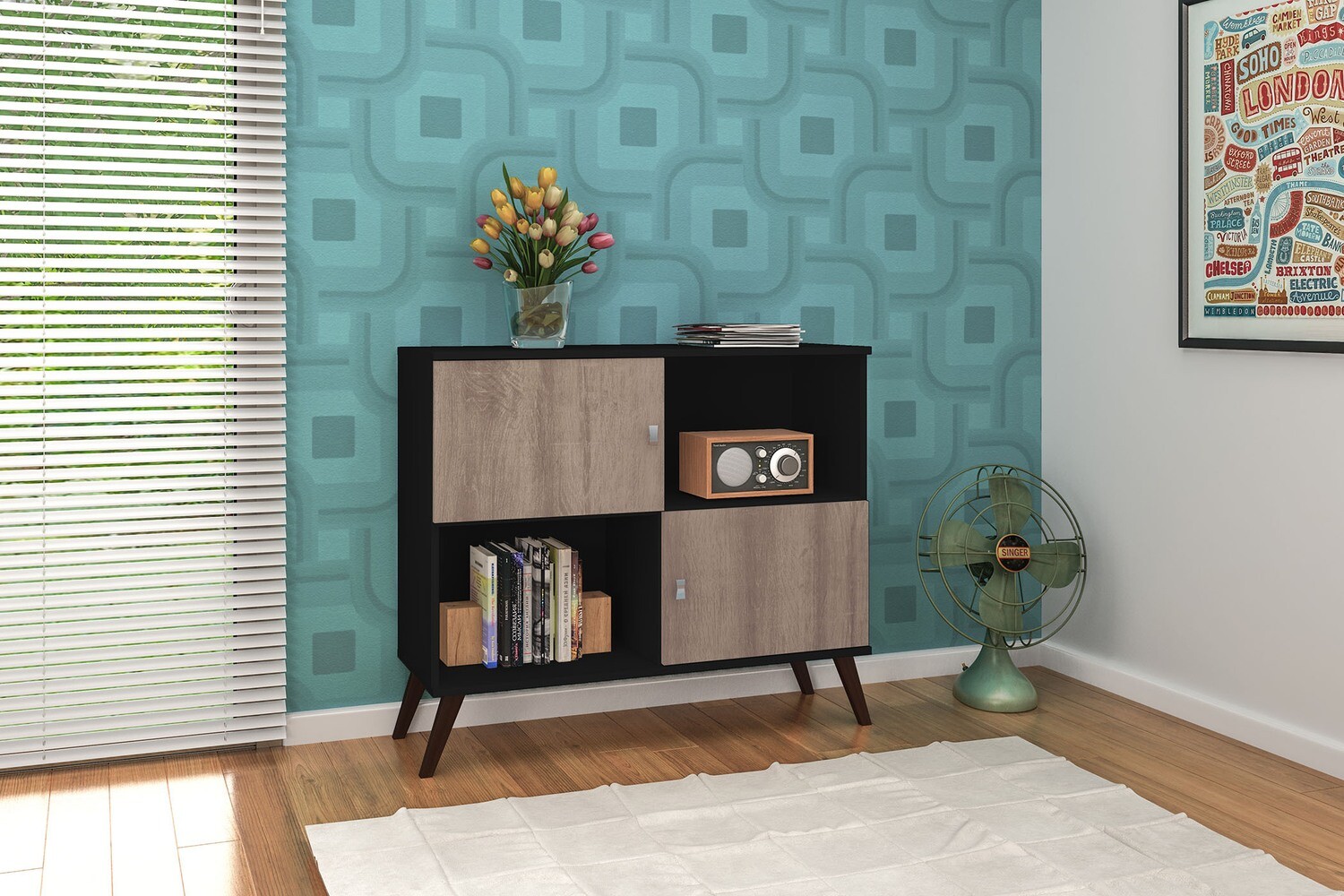 MONTREAL SIDEBOARD BLACK/RUSTIC
