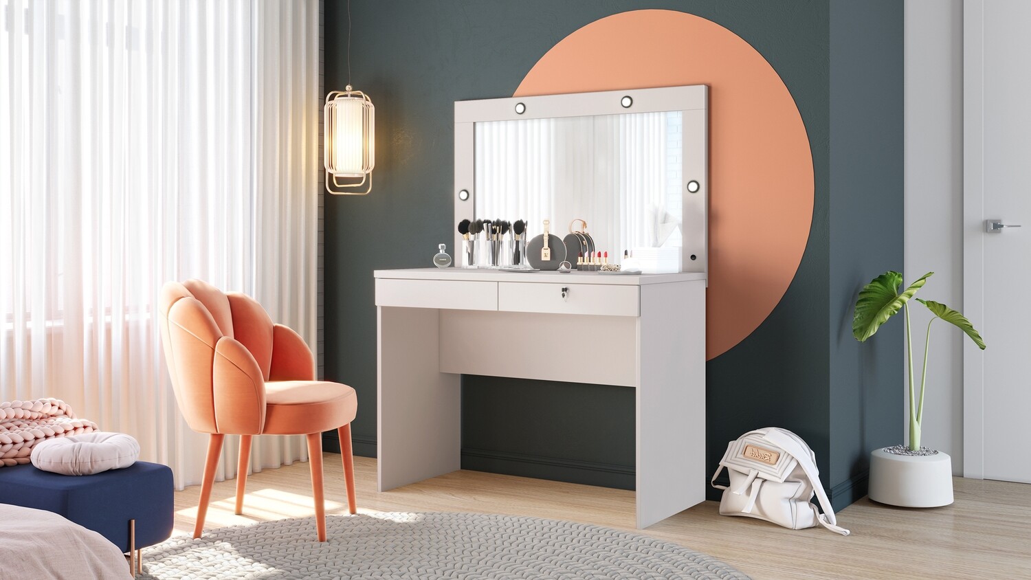 EVA MAKEUP VANITY TABLE WHITE