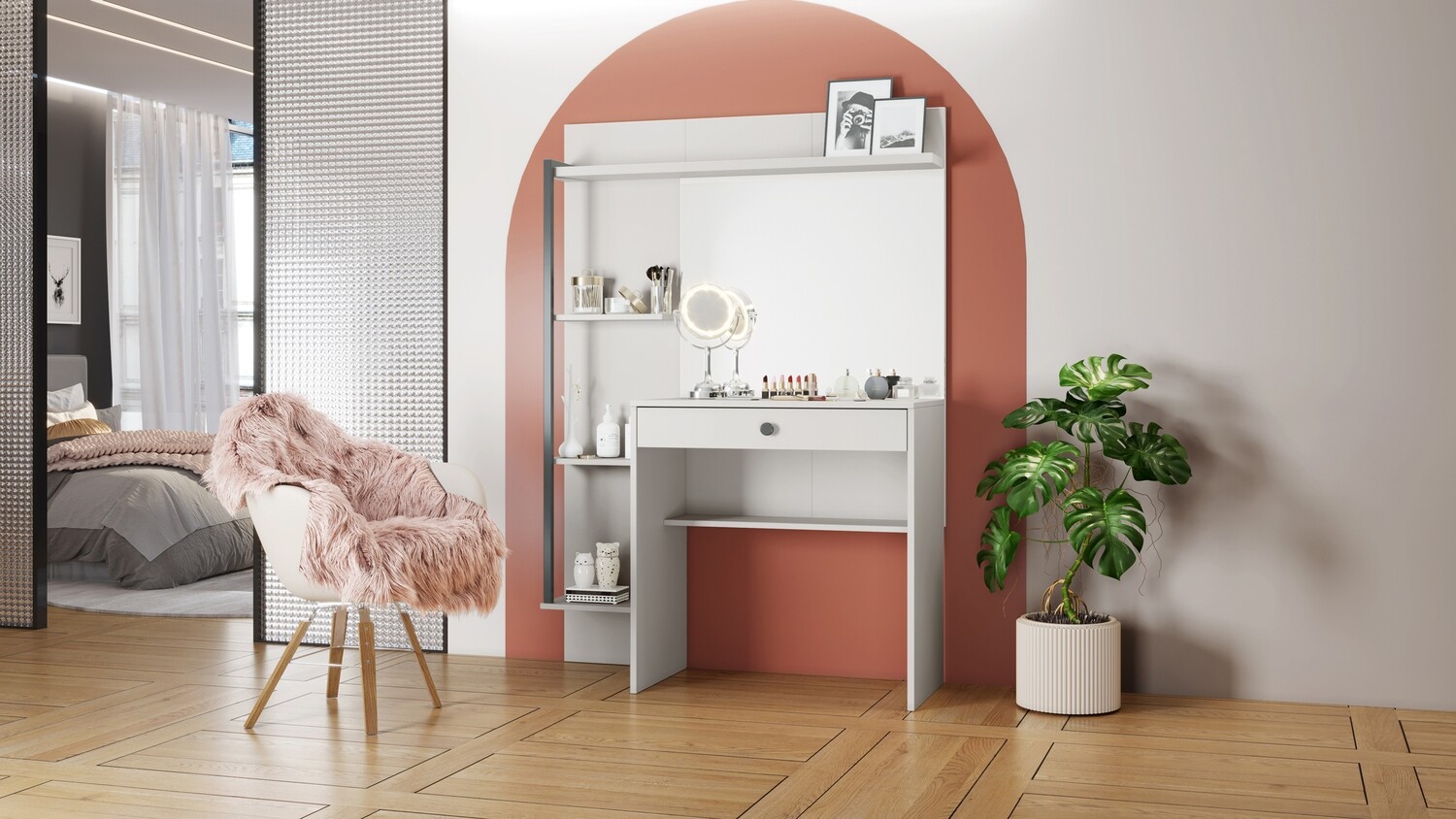NAOMI MAKEUP VANITY TABLE WHITE