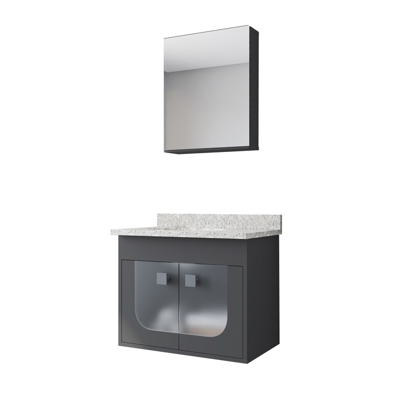 SANTORINI WALL MOUNT VANITY SET DARK GRAY