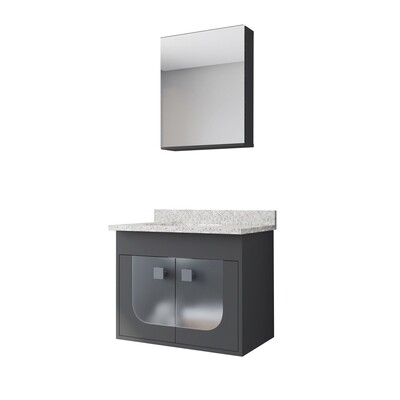 SANTORINI WALL MOUNT VANITY SET DARK GRAY