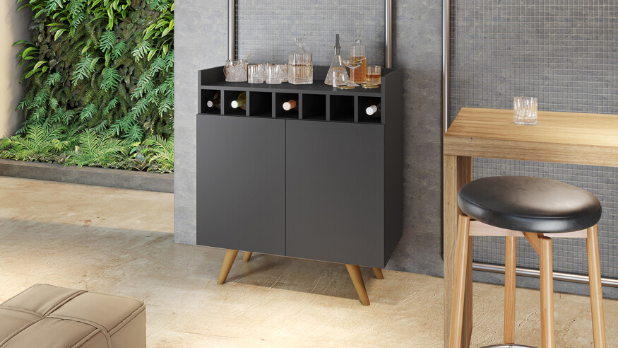 SCOTLAND BAR CABINET GRAPHITE